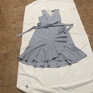 Jessica Howard Blue and White Asymmetrical Sundress